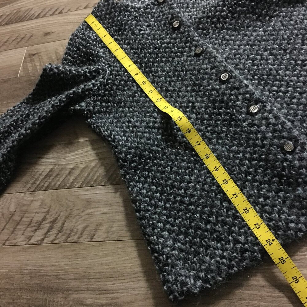 Alfred Dunner USA Made Black White Mohair Blend Button Down Cardigan Size 14 - Picture 13 of 15
